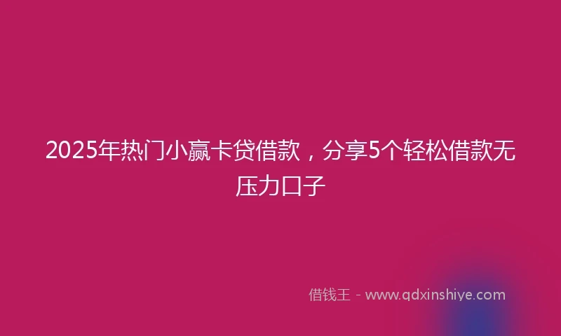 2025年热门小赢卡贷借款，分享5个轻松借款无压力口子