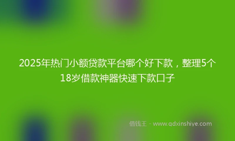2025年热门小额贷款平台哪个好下款，整理5个18岁借款神器快速下款口子