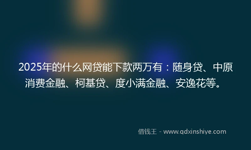 2025年的什么网贷能下款两万有：随身贷、中原消费金融、柯基贷、度小满金融、安逸花等。