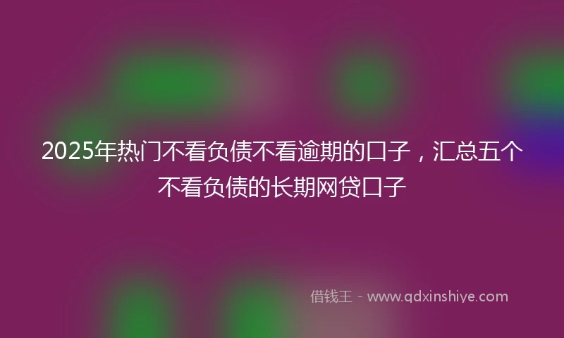 2025年热门不看负债不看逾期的口子，汇总五个不看负债的长期网贷口子