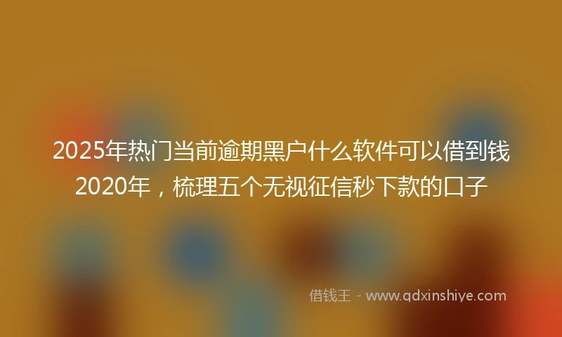 2025年热门当前逾期黑户什么软件可以借到钱2020年，梳理五个无视征信秒下款的口子