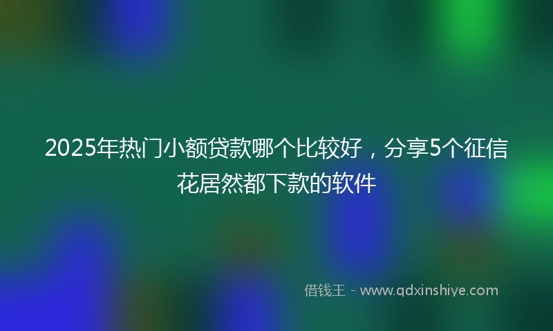 2025年热门小额贷款哪个比较好，分享5个征信花居然都下款的软件