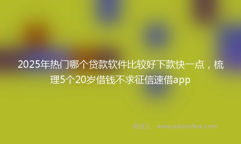 2025年热门哪个贷款软件比较好下款快一点，梳理5个20岁借钱不求征信速借app