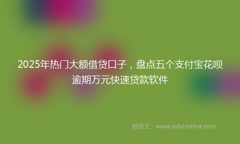 2025年热门大额借贷口子，盘点五个支付宝花呗逾期万元快速贷款软件