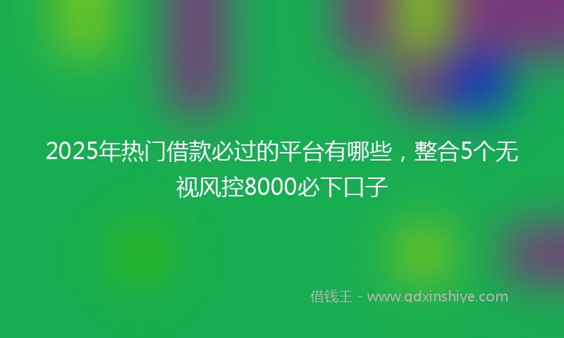2025年热门借款必过的平台有哪些，整合5个无视风控8000必下口子