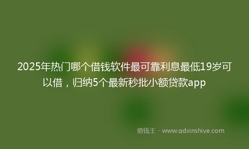 2025年热门哪个借钱软件最可靠利息最低19岁可以借，归纳5个最新秒批小额贷款app