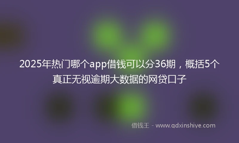 2025年热门哪个app借钱可以分36期，概括5个真正无视逾期大数据的网贷口子