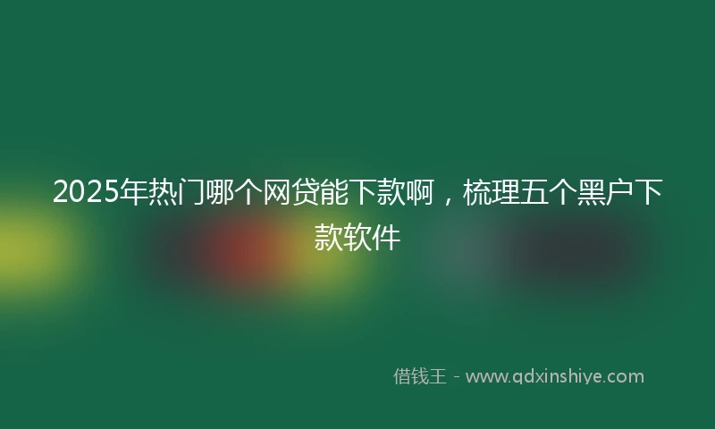 2025年热门哪个网贷能下款啊，梳理五个黑户下款软件