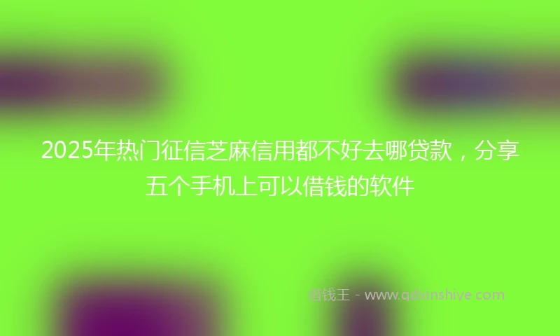 2025年热门征信芝麻信用都不好去哪贷款，分享五个手机上可以借钱的软件