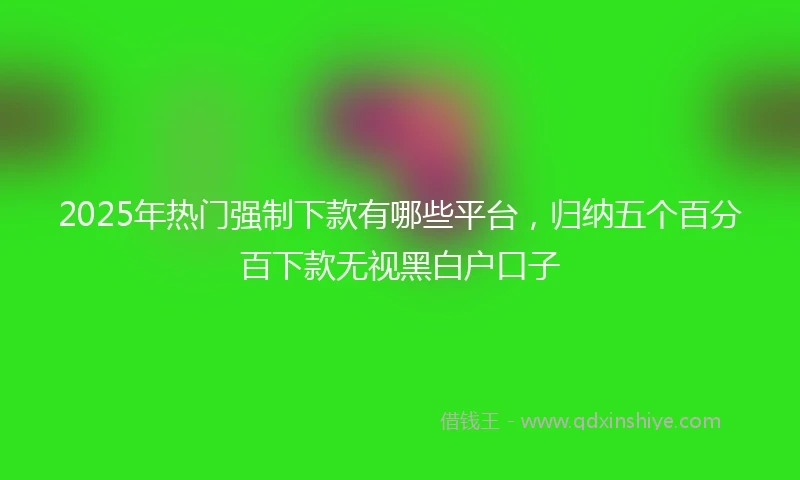 2025年热门强制下款有哪些平台，归纳五个百分百下款无视黑白户口子