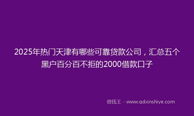 2025年热门天津有哪些可靠贷款公司，汇总五个黑户百分百不拒的2000借款口子