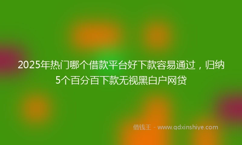 2025年热门哪个借款平台好下款容易通过，归纳5个百分百下款无视黑白户网贷