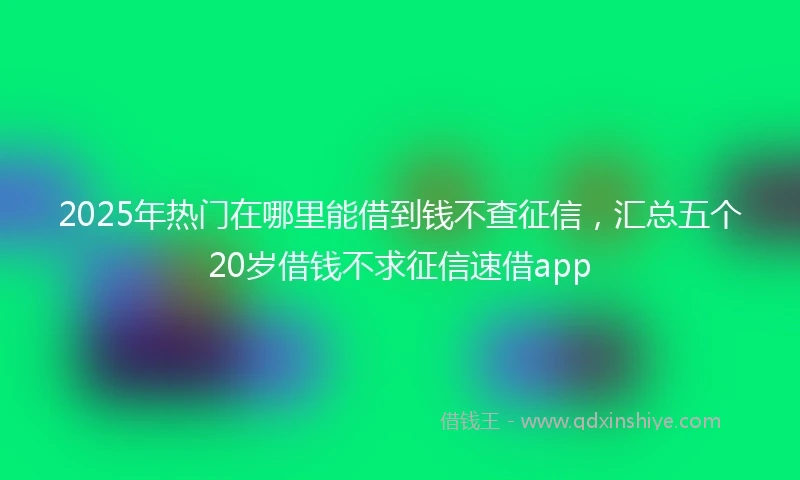 2025年热门在哪里能借到钱不查征信，汇总五个20岁借钱不求征信速借app