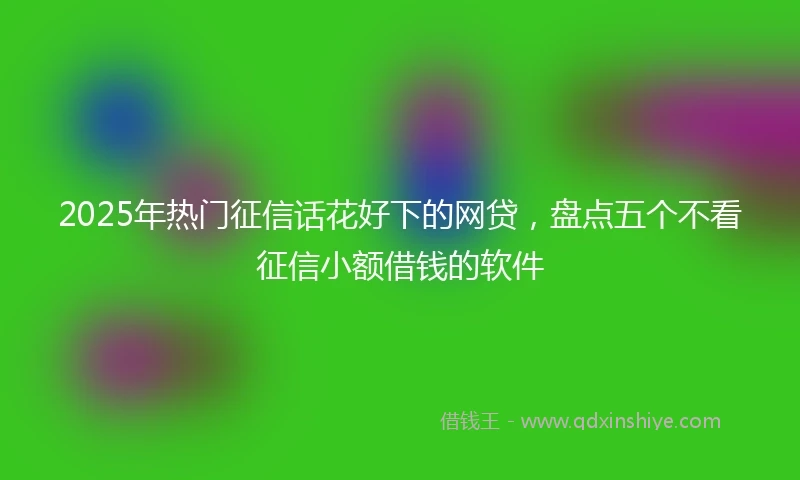 2025年热门征信话花好下的网贷，盘点五个不看征信小额借钱的软件