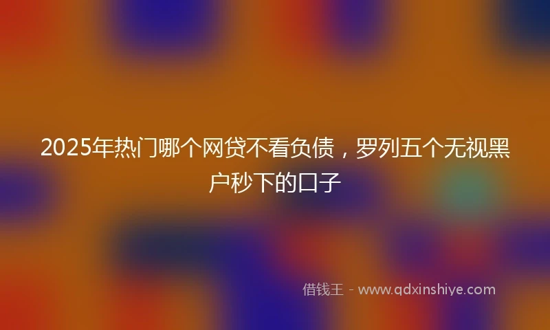 2025年热门哪个网贷不看负债，罗列五个无视黑户秒下的口子