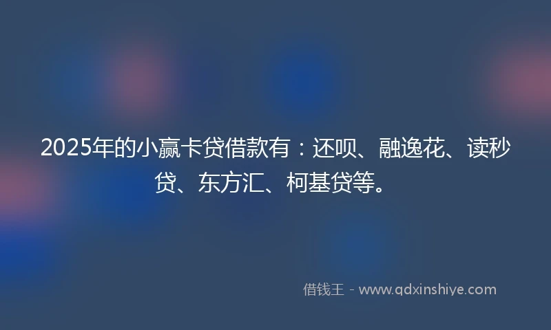 2025年的小赢卡贷借款有：还呗、融逸花、读秒贷、东方汇、柯基贷等。