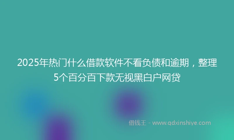 2025年热门什么借款软件不看负债和逾期，整理5个百分百下款无视黑白户网贷