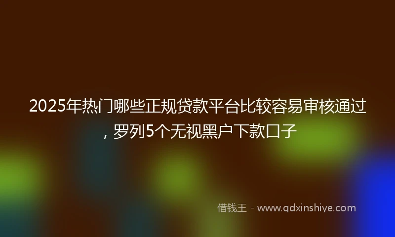 2025年热门哪些正规贷款平台比较容易审核通过，罗列5个无视黑户下款口子