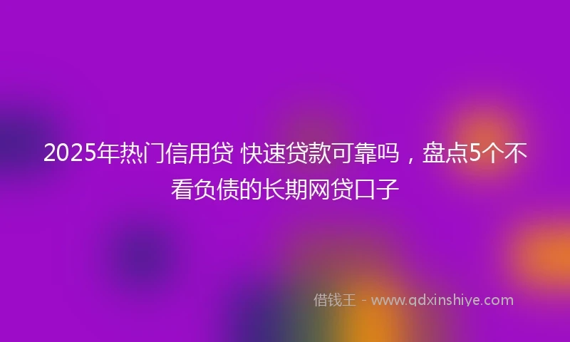 2025年热门信用贷 快速贷款可靠吗，盘点5个不看负债的长期网贷口子