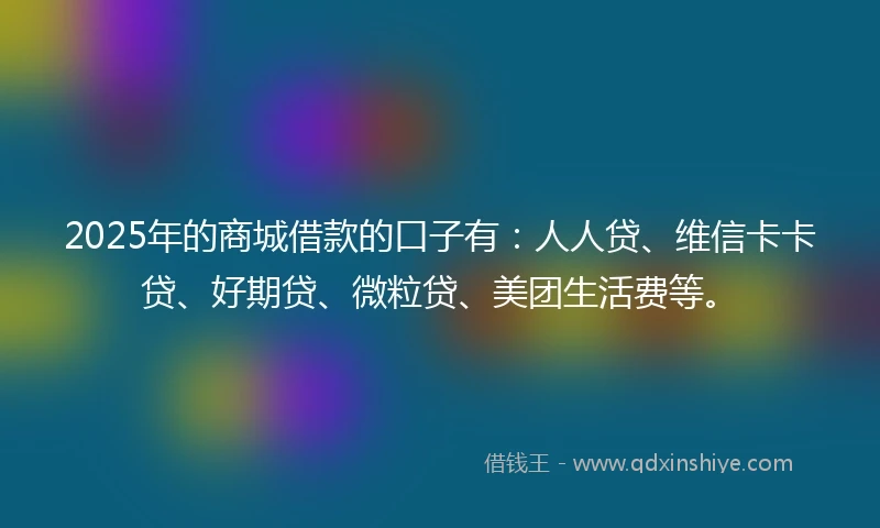 2025年的商城借款的口子有：人人贷、维信卡卡贷、好期贷、微粒贷、美团生活费等。