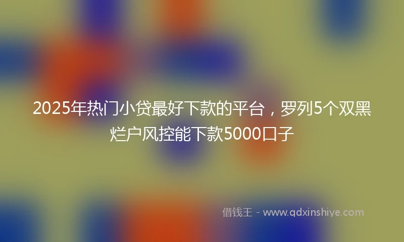 2025年热门小贷最好下款的平台，罗列5个双黑烂户风控能下款5000口子