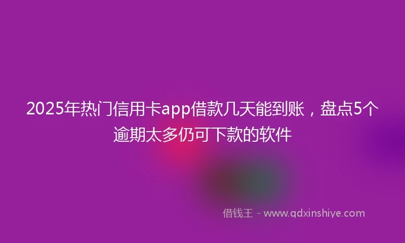 2025年热门信用卡app借款几天能到账，盘点5个逾期太多仍可下款的软件