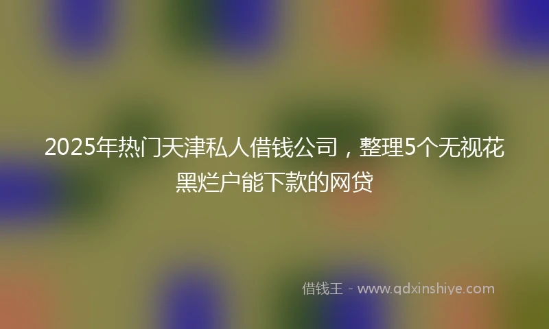 2025年热门天津私人借钱公司，整理5个无视花黑烂户能下款的网贷