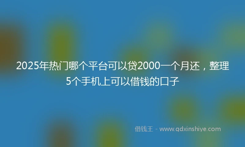 2025年热门哪个平台可以贷2000一个月还，整理5个手机上可以借钱的口子