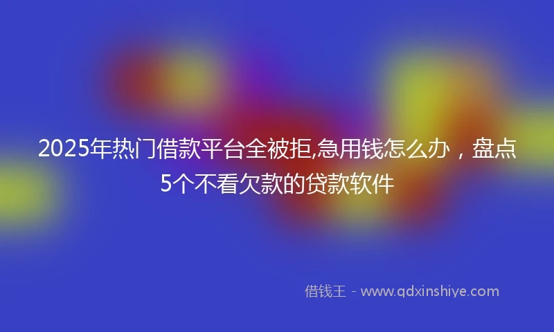 2025年热门借款平台全被拒,急用钱怎么办，盘点5个不看欠款的贷款软件