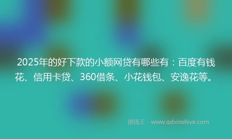 2025年的好下款的小额网贷有哪些有：百度有钱花、信用卡贷、360借条、小花钱包、安逸花等。