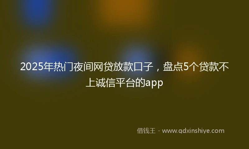 2025年热门夜间网贷放款口子，盘点5个贷款不上诚信平台的app