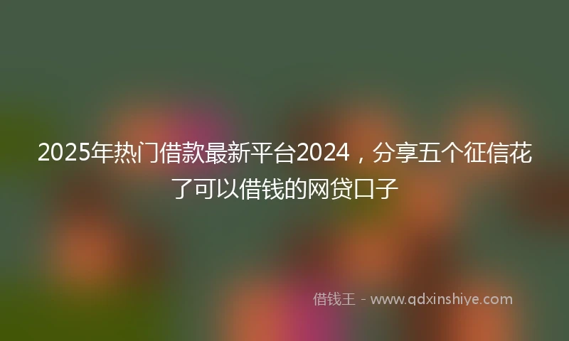 2025年热门借款最新平台2024，分享五个征信花了可以借钱的网贷口子