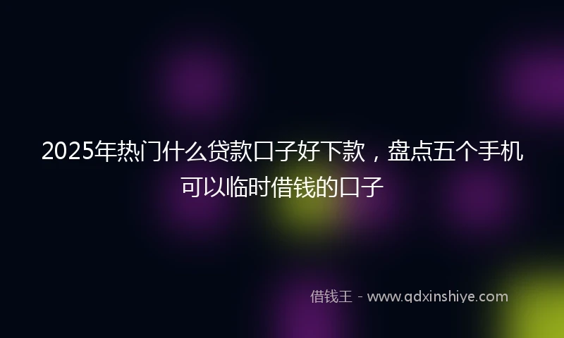 2025年热门什么贷款口子好下款，盘点五个手机可以临时借钱的口子