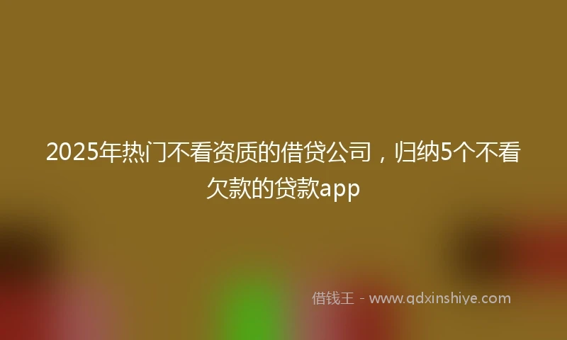 2025年热门不看资质的借贷公司，归纳5个不看欠款的贷款app