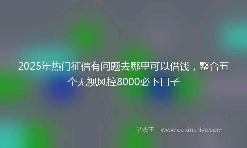 2025年热门征信有问题去哪里可以借钱，整合五个无视风控8000必下口子