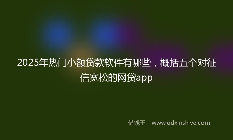 2025年热门小额贷款软件有哪些，概括五个对征信宽松的网贷app
