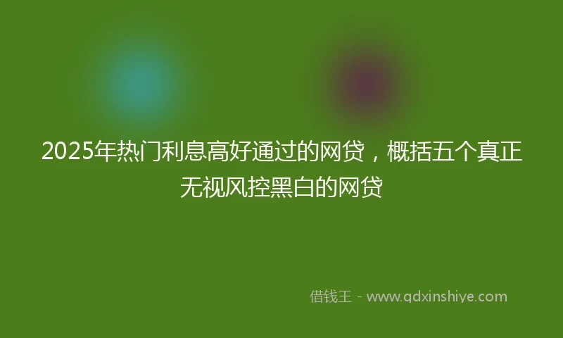 2025年热门利息高好通过的网贷，概括五个真正无视风控黑白的网贷