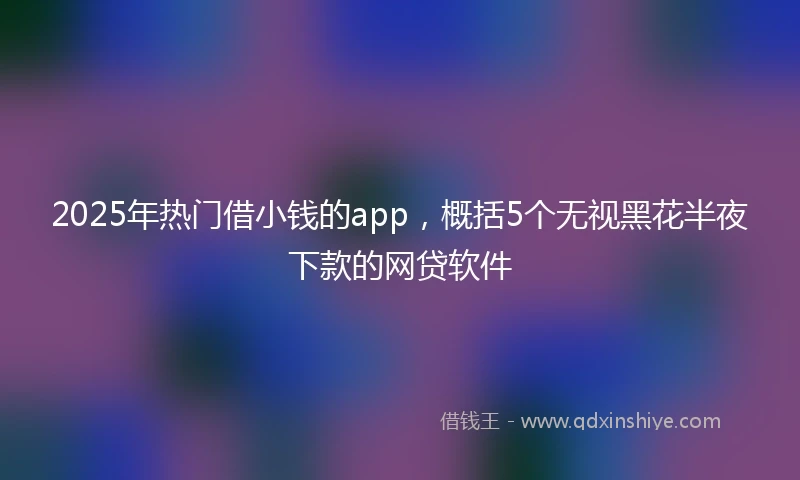 2025年热门借小钱的app，概括5个无视黑花半夜下款的网贷软件
