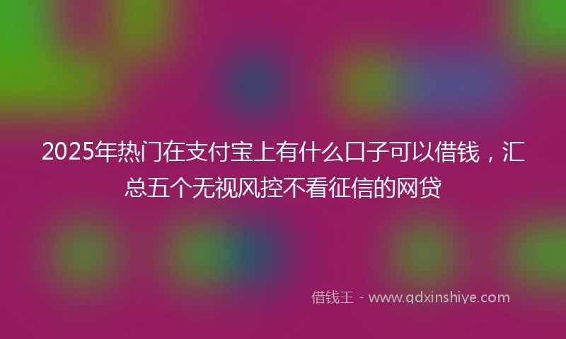 2025年热门在支付宝上有什么口子可以借钱,汇总五个无视风控不看征信的网贷
