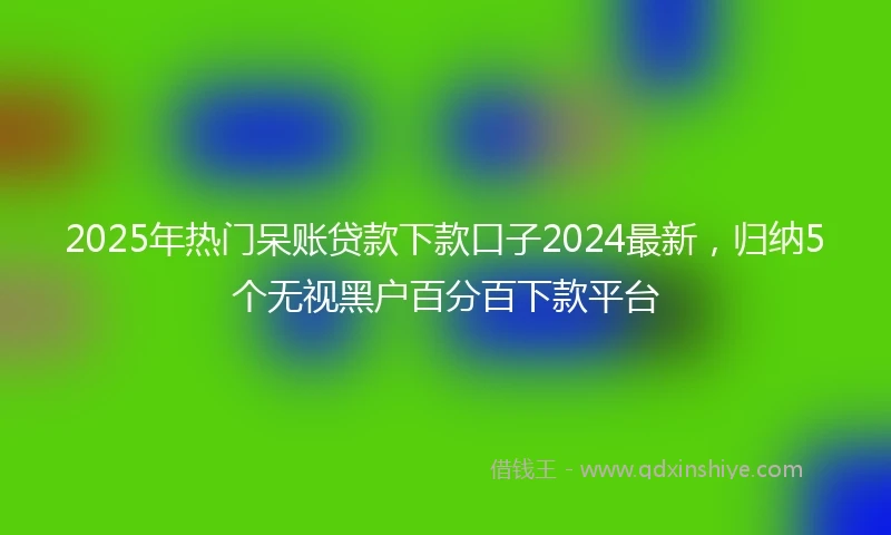 2025年热门呆账贷款下款口子2024最新，归纳5个无视黑户百分百下款平台