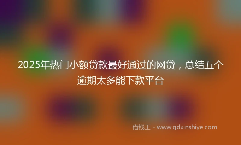 2025年热门小额贷款最好通过的网贷，总结五个逾期太多能下款平台