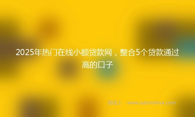 2025年热门在线小额贷款网，整合5个贷款通过高的口子