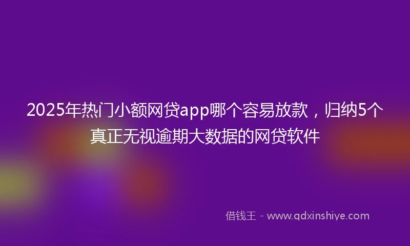 2025年热门小额网贷app哪个容易放款，归纳5个真正无视逾期大数据的网贷软件