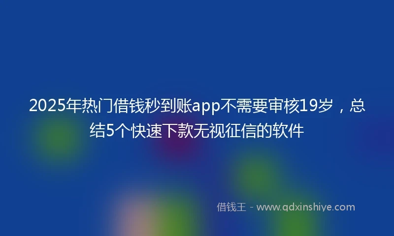 2025年热门借钱秒到账app不需要审核19岁，总结5个快速下款无视征信的软件