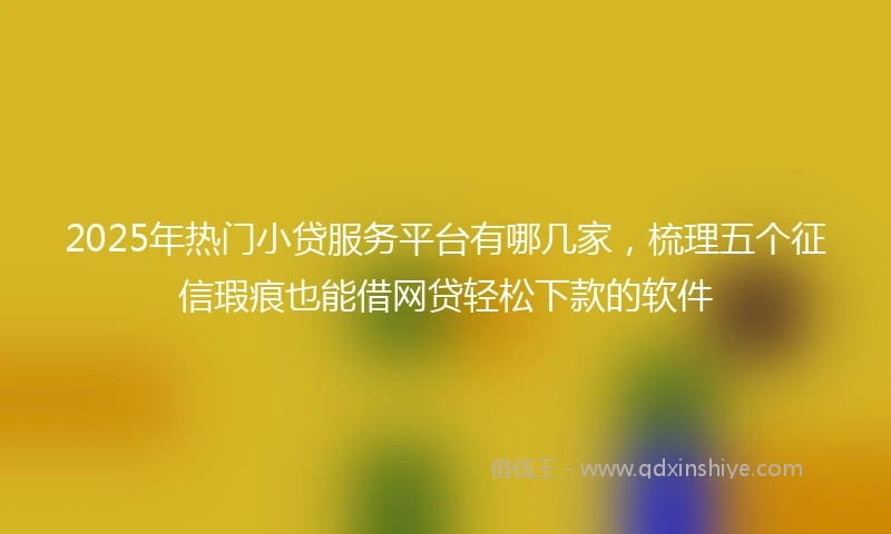2025年热门小贷服务平台有哪几家，梳理五个征信瑕疵也能借网贷轻松下款的软件