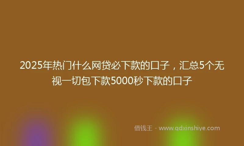 2025年热门什么网贷必下款的口子，汇总5个无视一切包下款5000秒下款的口子