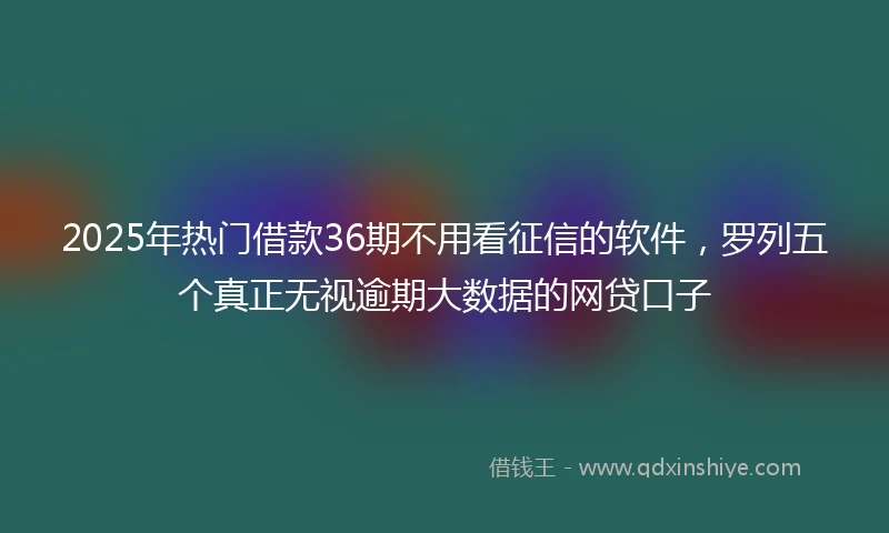 2025年热门借款36期不用看征信的软件，罗列五个真正无视逾期大数据的网贷口子