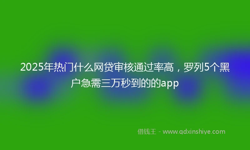 2025年热门什么网贷审核通过率高，罗列5个黑户急需三万秒到的的app