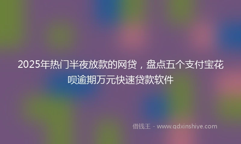 2025年热门半夜放款的网贷，盘点五个支付宝花呗逾期万元快速贷款软件