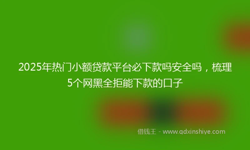 2025年热门小额贷款平台必下款吗安全吗，梳理5个网黑全拒能下款的口子